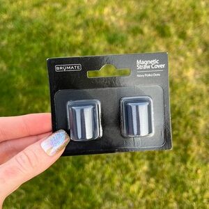 BrüMate Limited Edition Navy & White Polka Dot Straw Caps